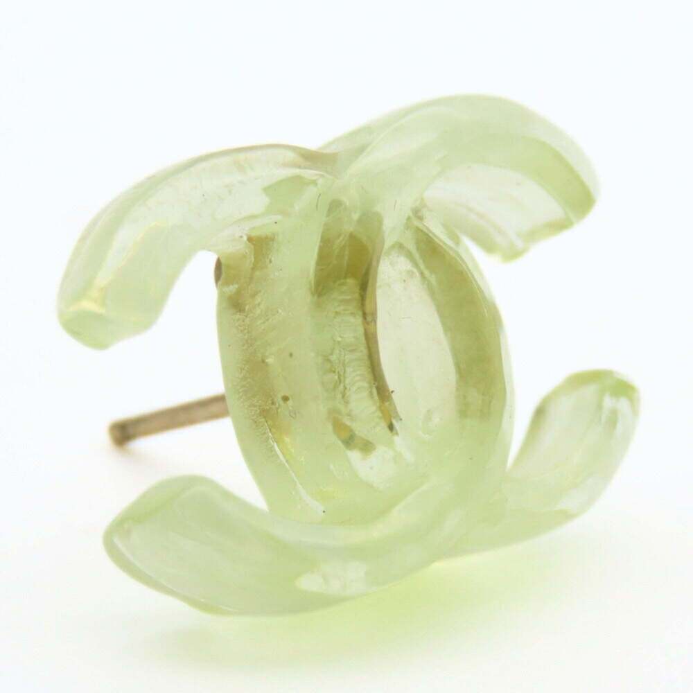 CHANEL Authentic Green Logo Earrings - Picture 8 of 10